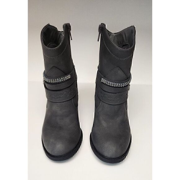 Daisy Fuentes 6M Valentina women's Western Ankle Bootie Gray Faux Leather - Picture 4 of 8